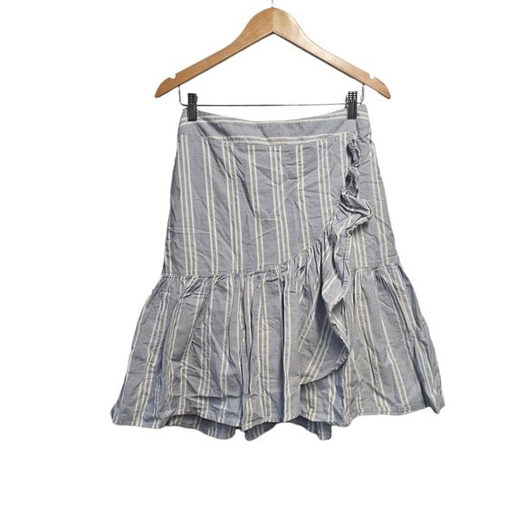 Skirt Blue White Ruffle Stretch Waist Boho‎ Medium A NEW DAY - Picture 2 of 5